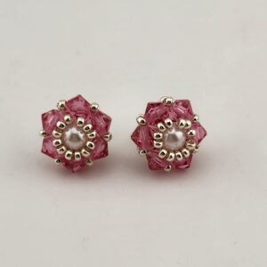 Tiny Pink Flower Earrings